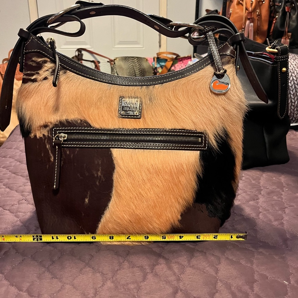 Dooney & Bourke hair-on leather hobo bag